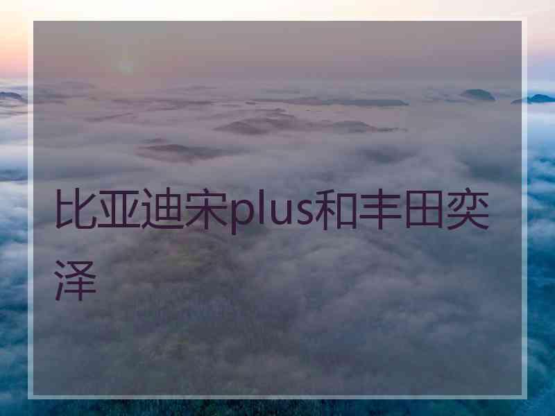 比亚迪宋plus和丰田奕泽