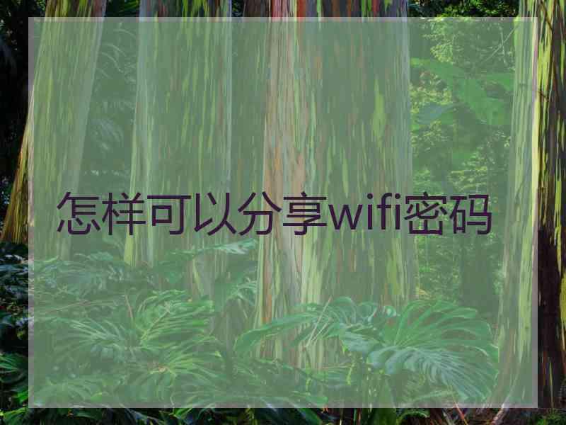 怎样可以分享wifi密码