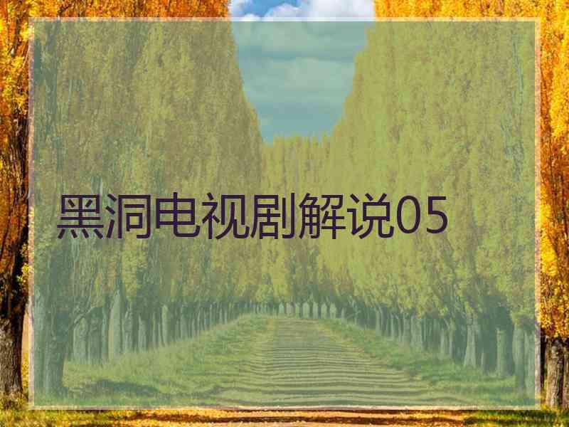 黑洞电视剧解说05