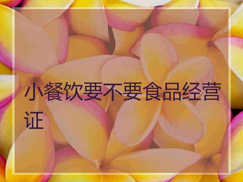 小餐饮要不要食品经营证