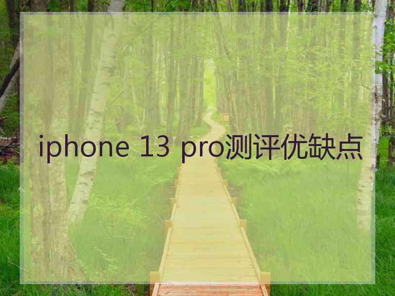 iphone 13 pro测评优缺点