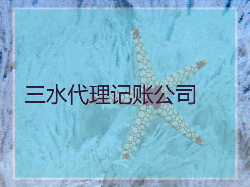 三水代理记账公司