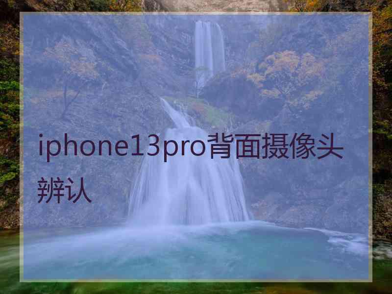 iphone13pro背面摄像头辨认