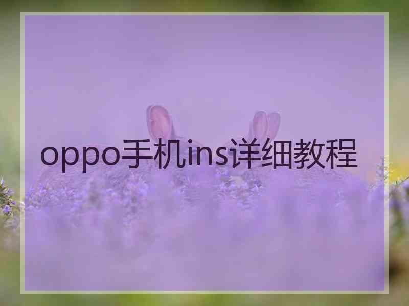 oppo手机ins详细教程