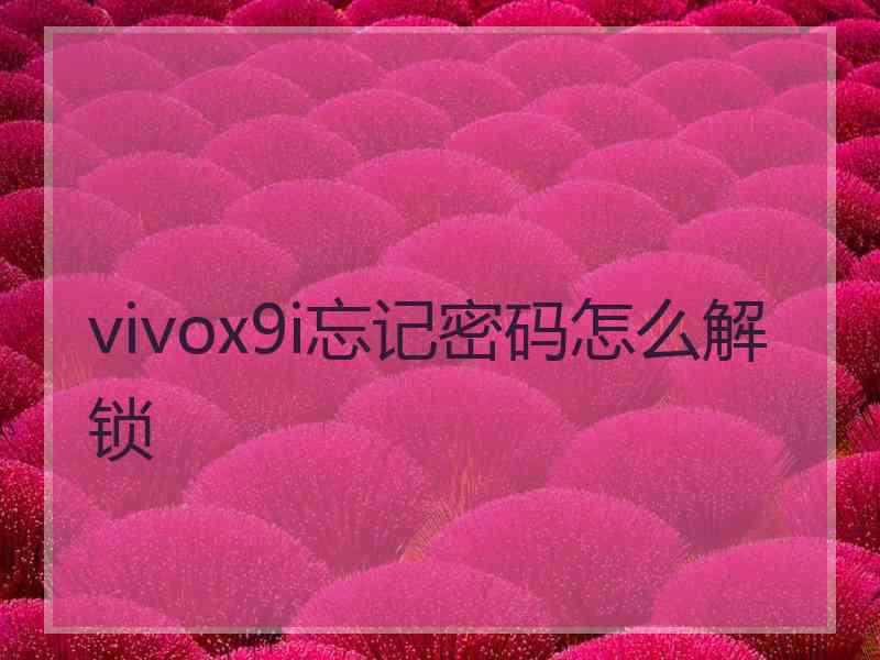 vivox9i忘记密码怎么解锁