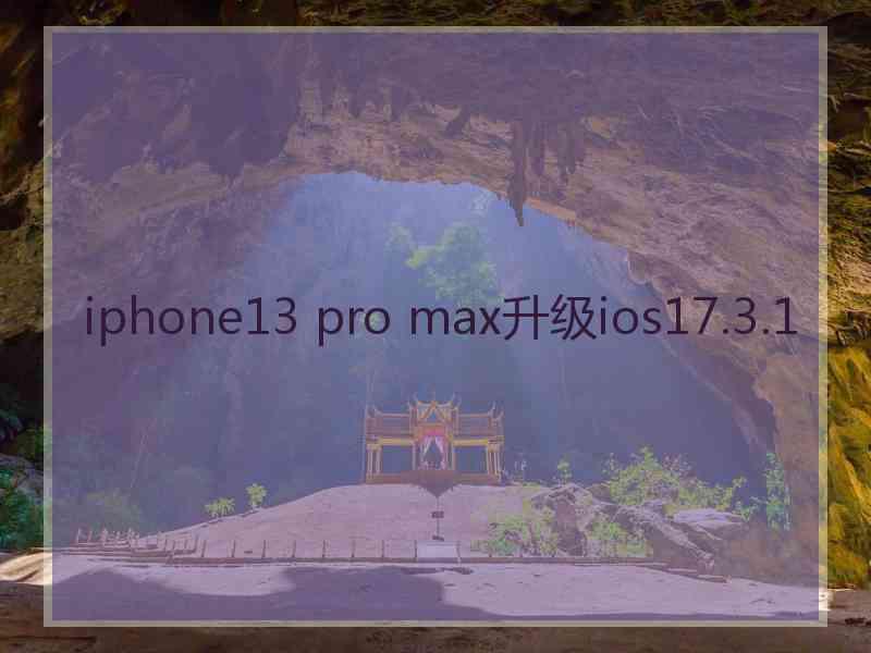 iphone13 pro max升级ios17.3.1