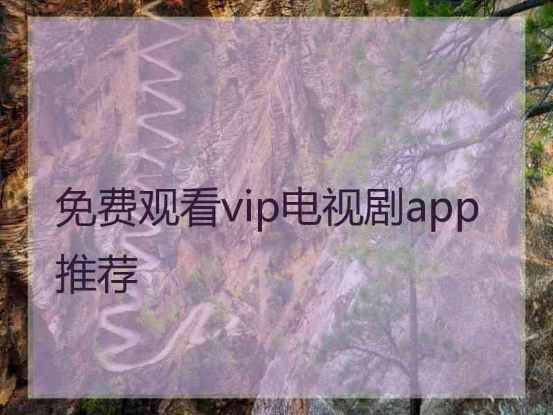 免费观看vip电视剧app推荐