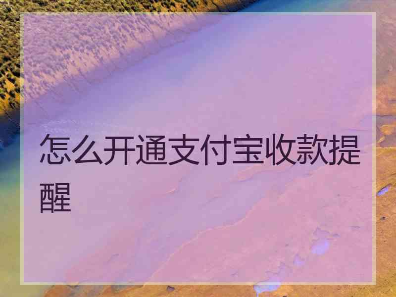 怎么开通支付宝收款提醒