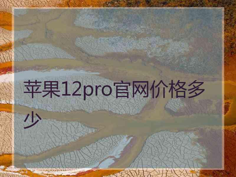 苹果12pro官网价格多少