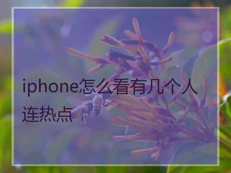 iphone怎么看有几个人连热点