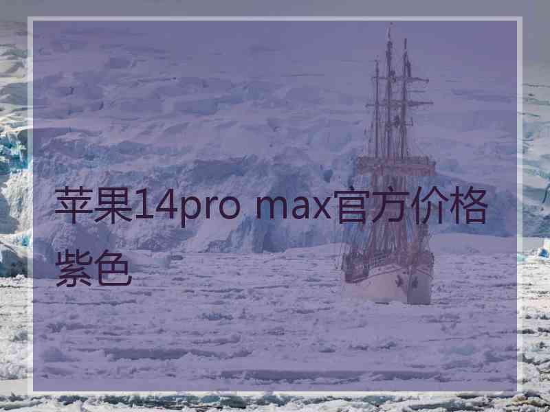 苹果14pro max官方价格紫色