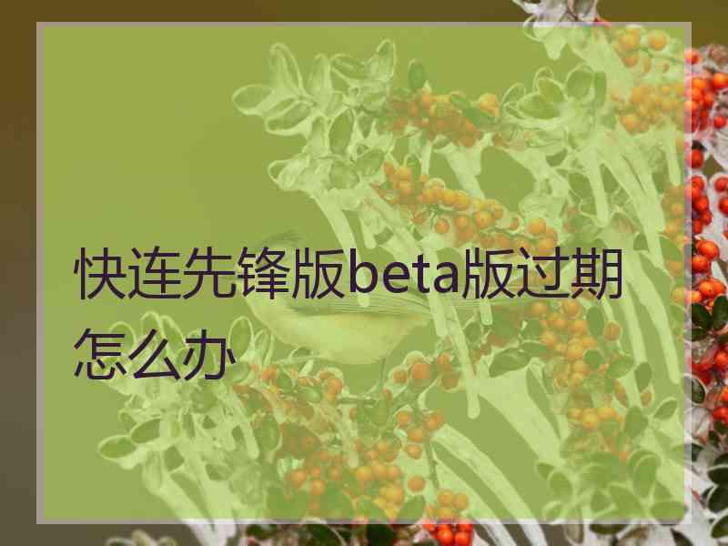 快连先锋版beta版过期怎么办