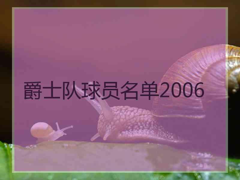 爵士队球员名单2006