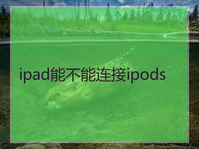 ipad能不能连接ipods