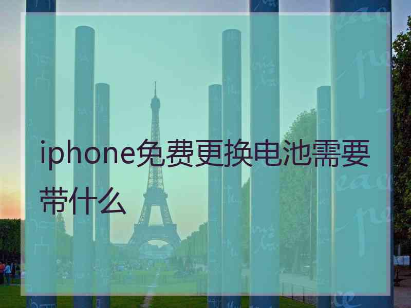 iphone免费更换电池需要带什么