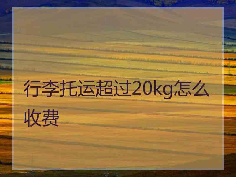 行李托运超过20kg怎么收费