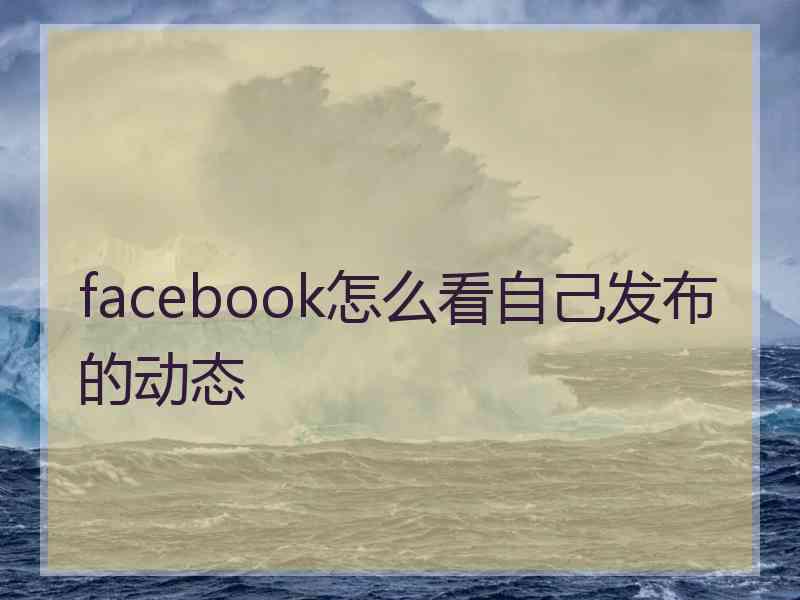 facebook怎么看自己发布的动态