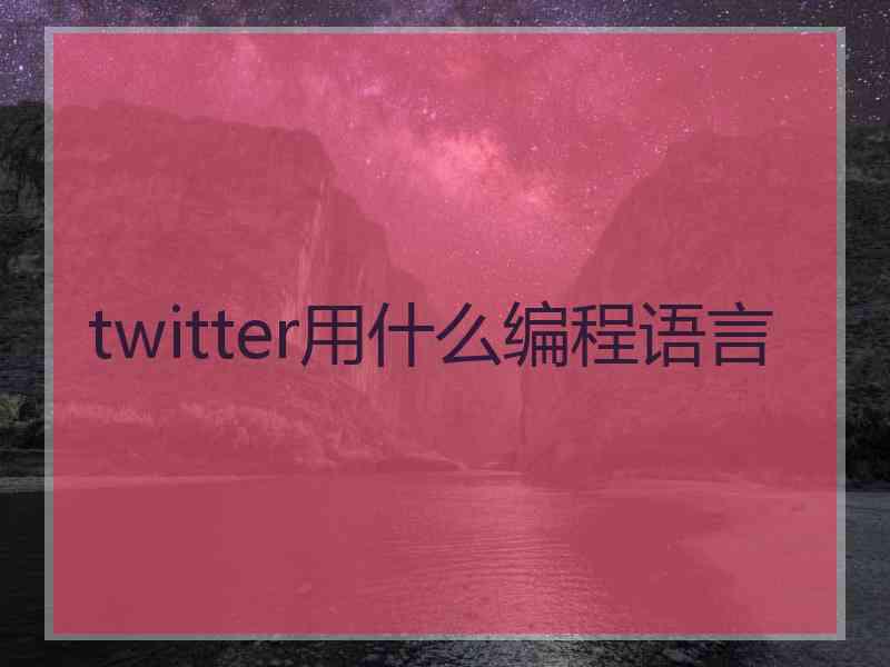 twitter用什么编程语言