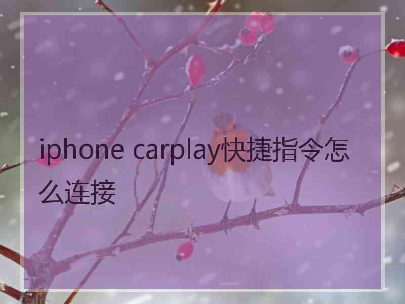 iphone carplay快捷指令怎么连接