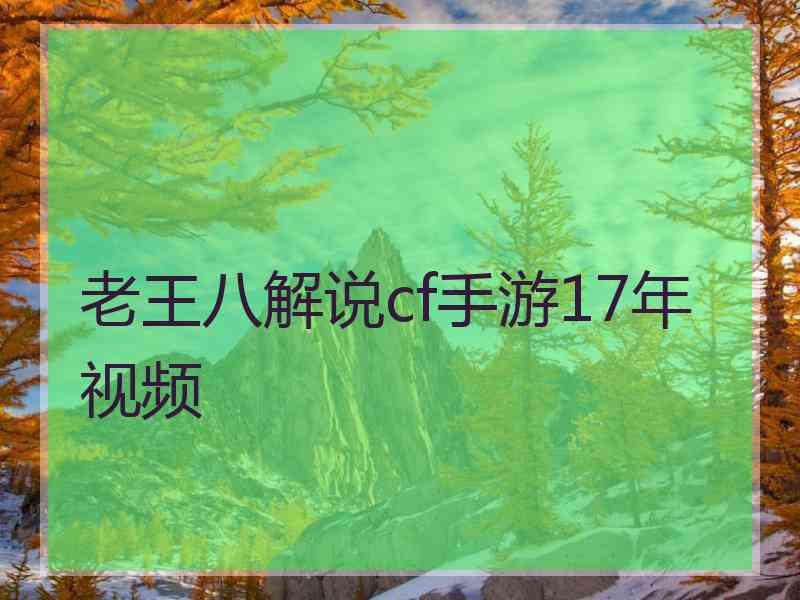 老王八解说cf手游17年视频