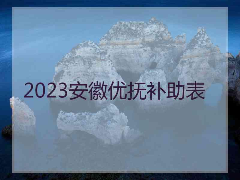 2023安徽优抚补助表