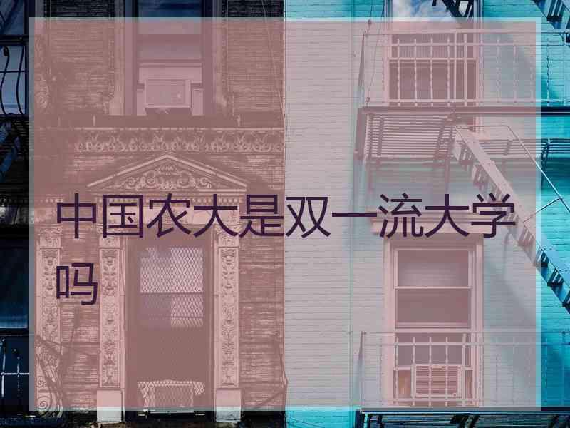 中国农大是双一流大学吗