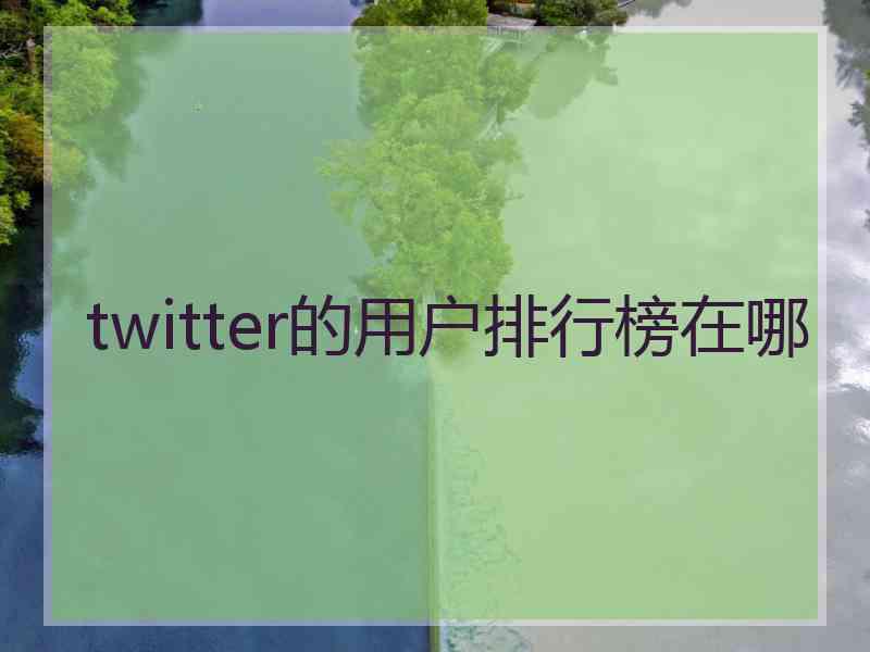 twitter的用户排行榜在哪