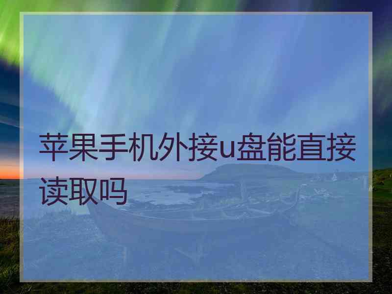 苹果手机外接u盘能直接读取吗