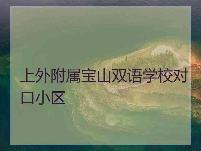 上外附属宝山双语学校对口小区