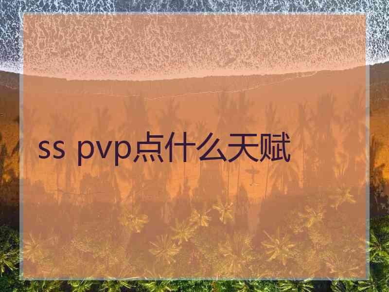 ss pvp点什么天赋