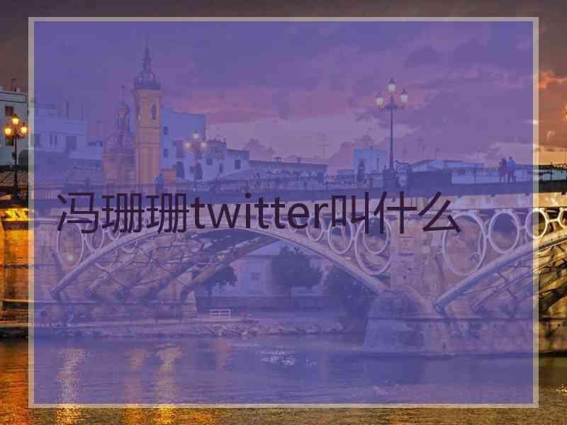 冯珊珊twitter叫什么