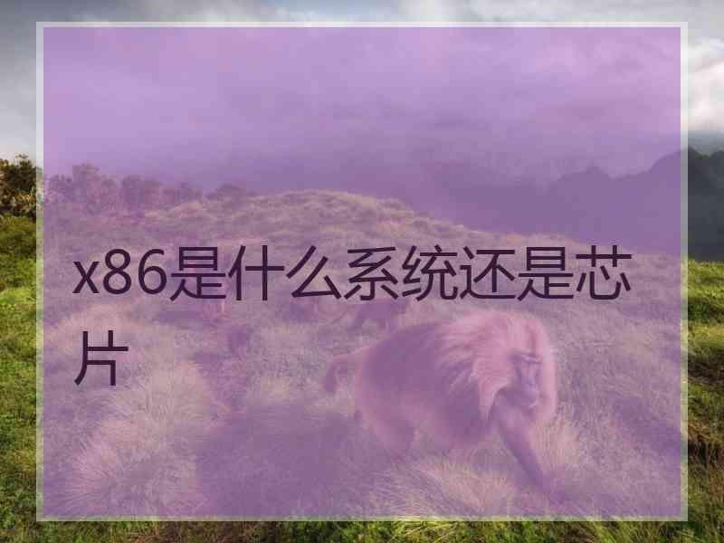 x86是什么系统还是芯片