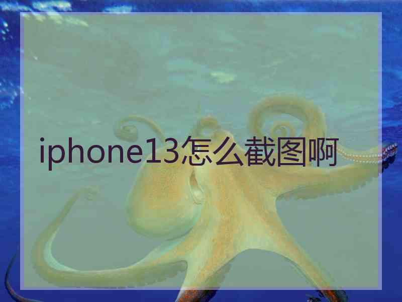 iphone13怎么截图啊