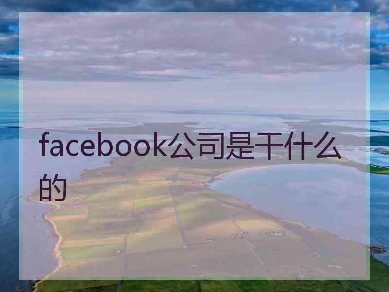 facebook公司是干什么的