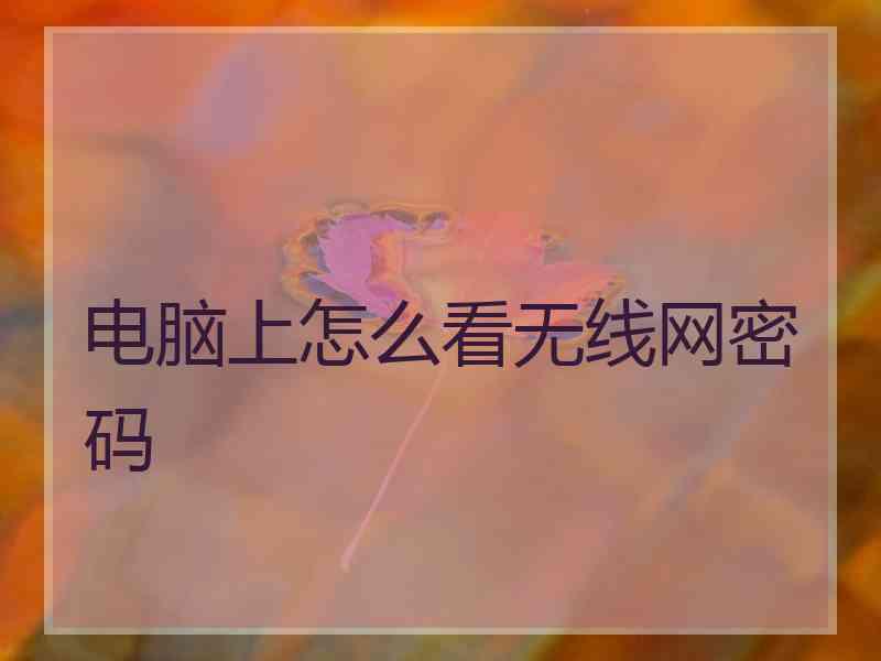 电脑上怎么看无线网密码