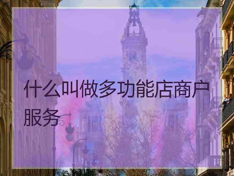 什么叫做多功能店商户服务