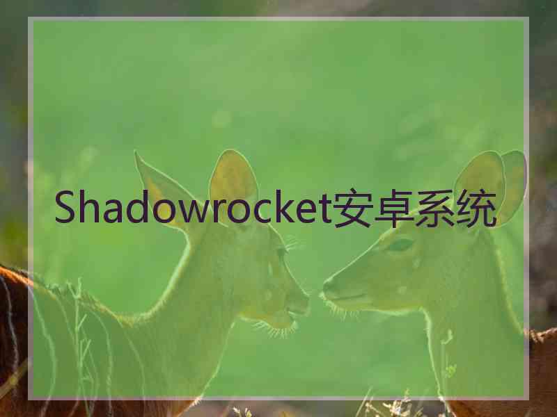 Shadowrocket安卓系统