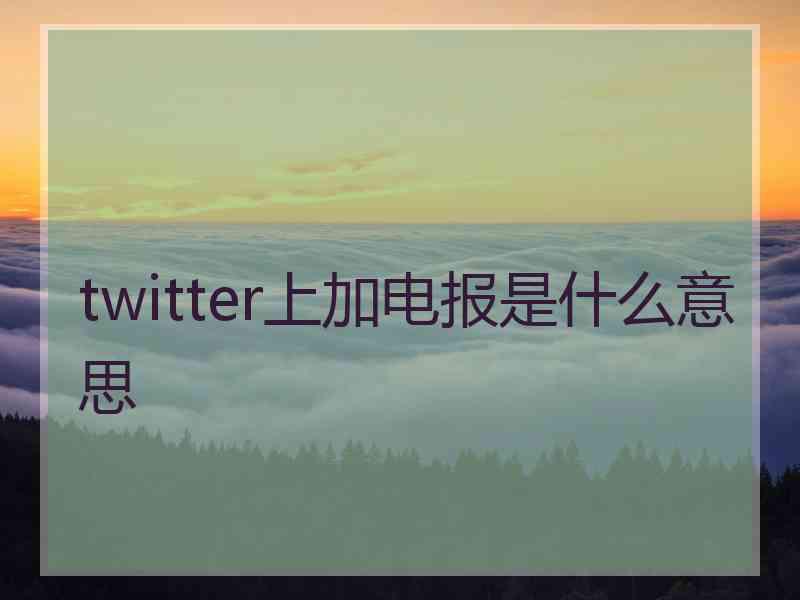 twitter上加电报是什么意思