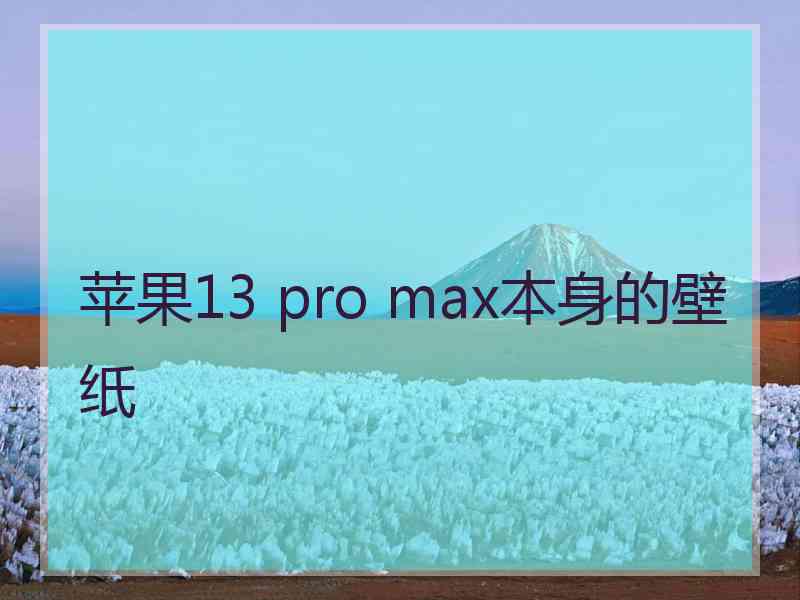 苹果13 pro max本身的壁纸