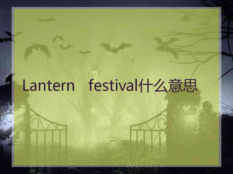 Lantern   festival什么意思