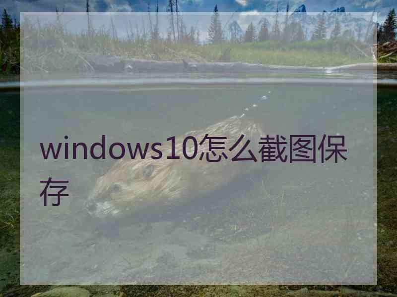 windows10怎么截图保存