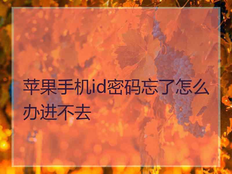 苹果手机id密码忘了怎么办进不去