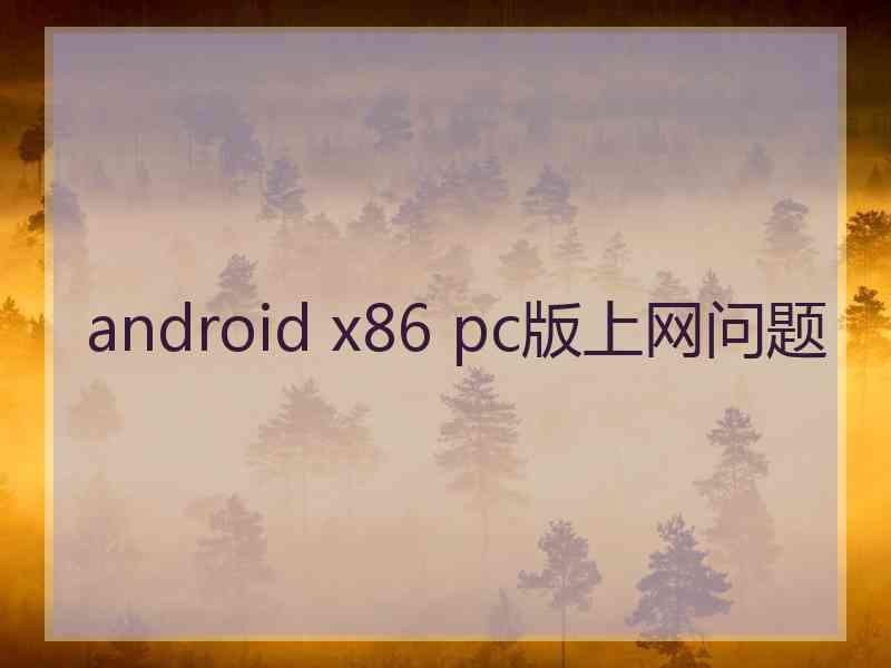 android x86 pc版上网问题