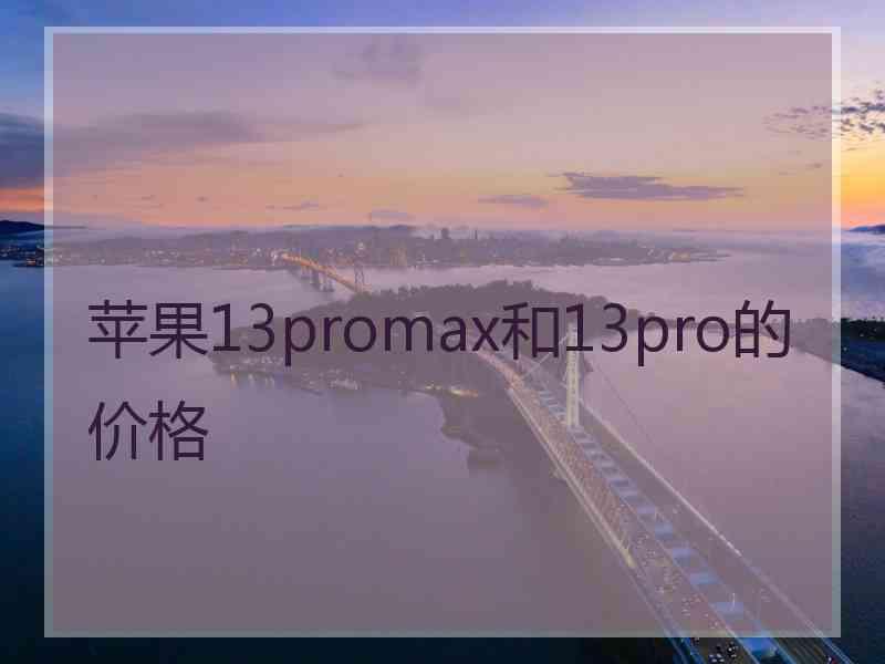 苹果13promax和13pro的价格