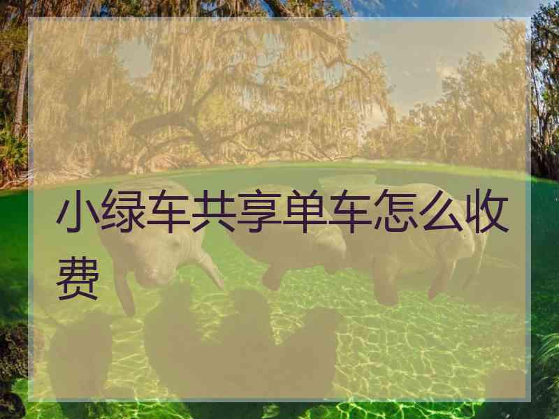 小绿车共享单车怎么收费