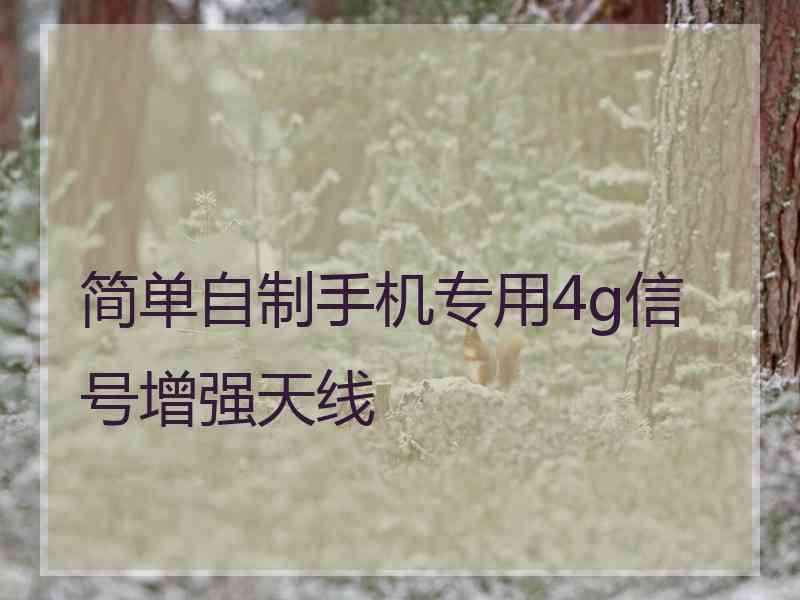 简单自制手机专用4g信号增强天线