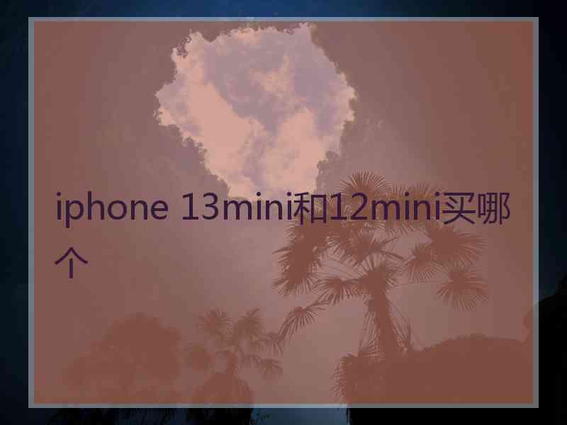 iphone 13mini和12mini买哪个