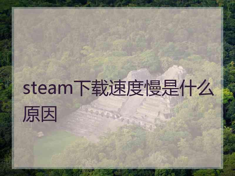 steam下载速度慢是什么原因