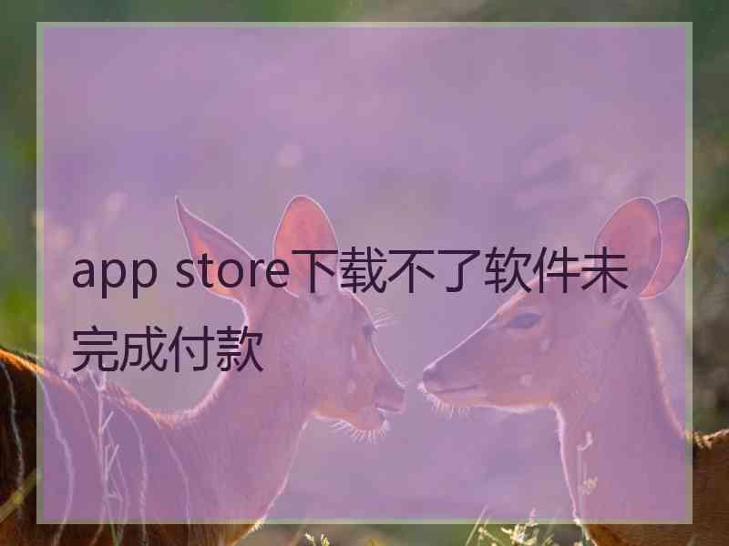 app store下载不了软件未完成付款