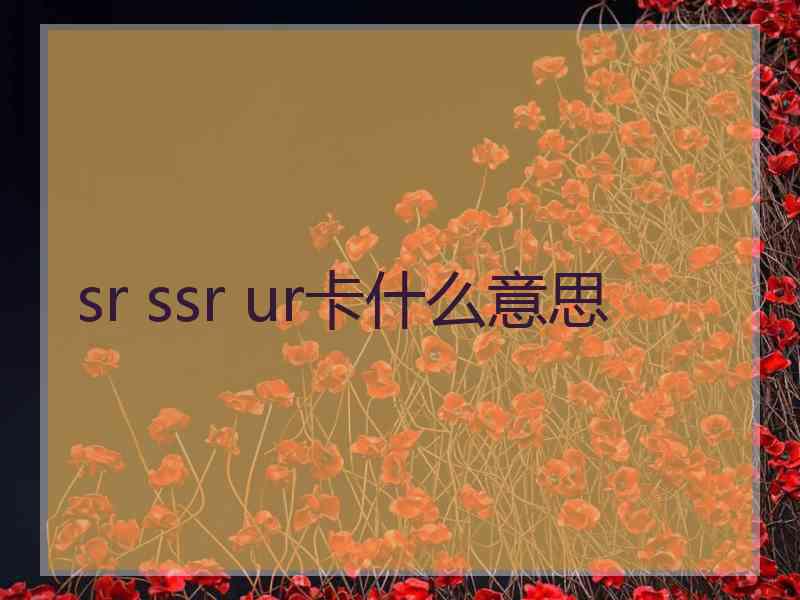 sr ssr ur卡什么意思